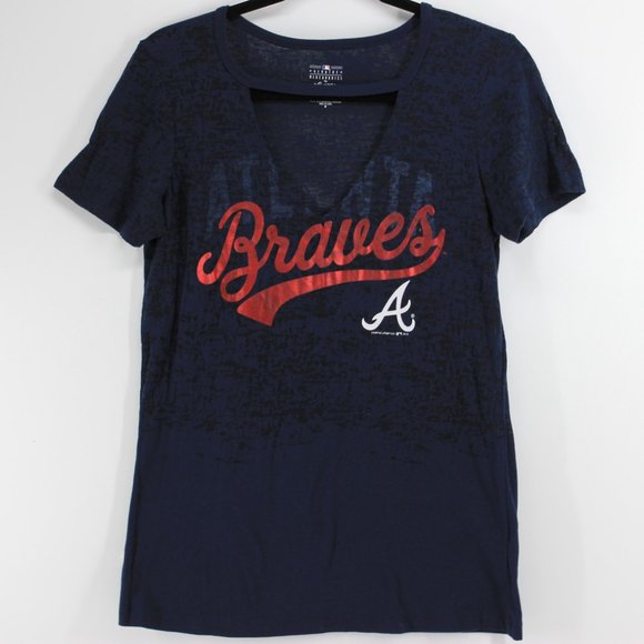 Braves Medium T-shirt V-neck - Picture 1 of 10